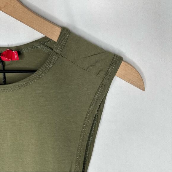 n:PHILANTHROPY Olive Green Sleeveless Ruched Dress NWT in Medium - Picture 4 of 5